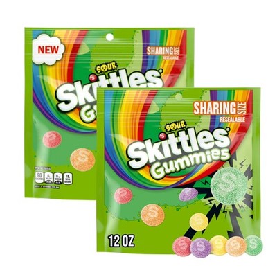 ASSORTIT X Skittles Collab Sours Gummies 12-Oz Chewy Gummy Full Size, Green 