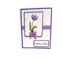 Card Kit Birthday theme Parrot tulip purple  Set of 4 DIY