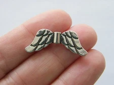 BULK 50 Angel wing bead antique silver tone AW115 - SALE 50% OFF