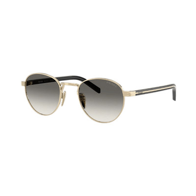 Prada PRB52S ZVN02C Sunglasses Unisex Pale Gold Round New