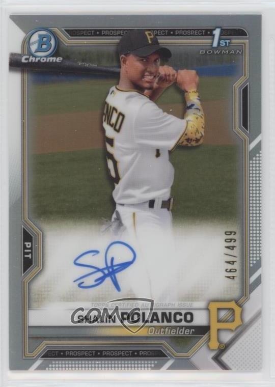 2021 Bowman Chrome Prospect Refractor 464/499 Shalin Polanco #CPA-SP Auto 9hx