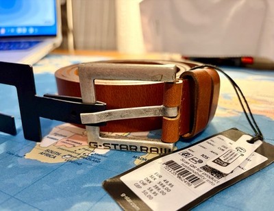 Brand New G-Star Raw Duko Leather Belt 105/42 Brown Authentic