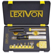 LEXIVON Butane Soldering Iron Multi-Purpose Kit | Cordless Self-Igniting Adju...