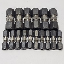 Straight Tube Compression Fittings Single Ferrule 316 Stainless LOT OF 16PCS