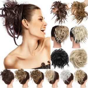 Lady Wrap Curly Messy Bun Hair Piece Scrunchie Up Do Hair