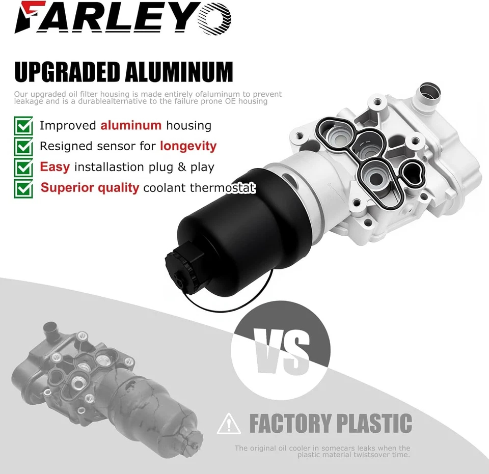 Upgraded Aluminium Oil Cooler Filter Housing fit 2005-2009 Audi A4 Quattro 2.0L - Image 4 of 4