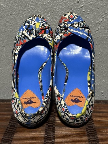 Rocket Dog Espadrille Heel Pumps 9.5m Multi-Colored Abstract Y2K - Picture 3 of 8