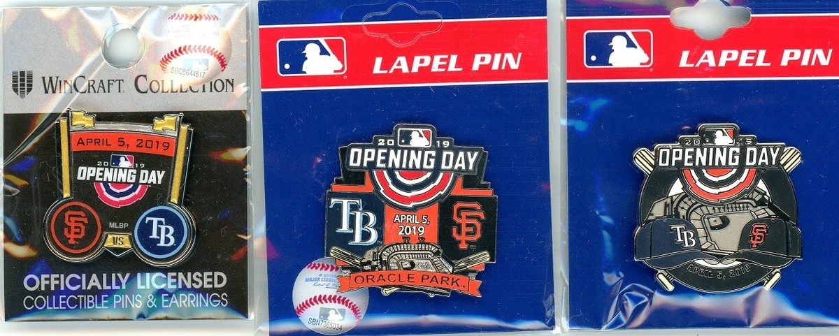 SF Giants Opening Day Pin Choice 34 Pins Various Years, Opponents