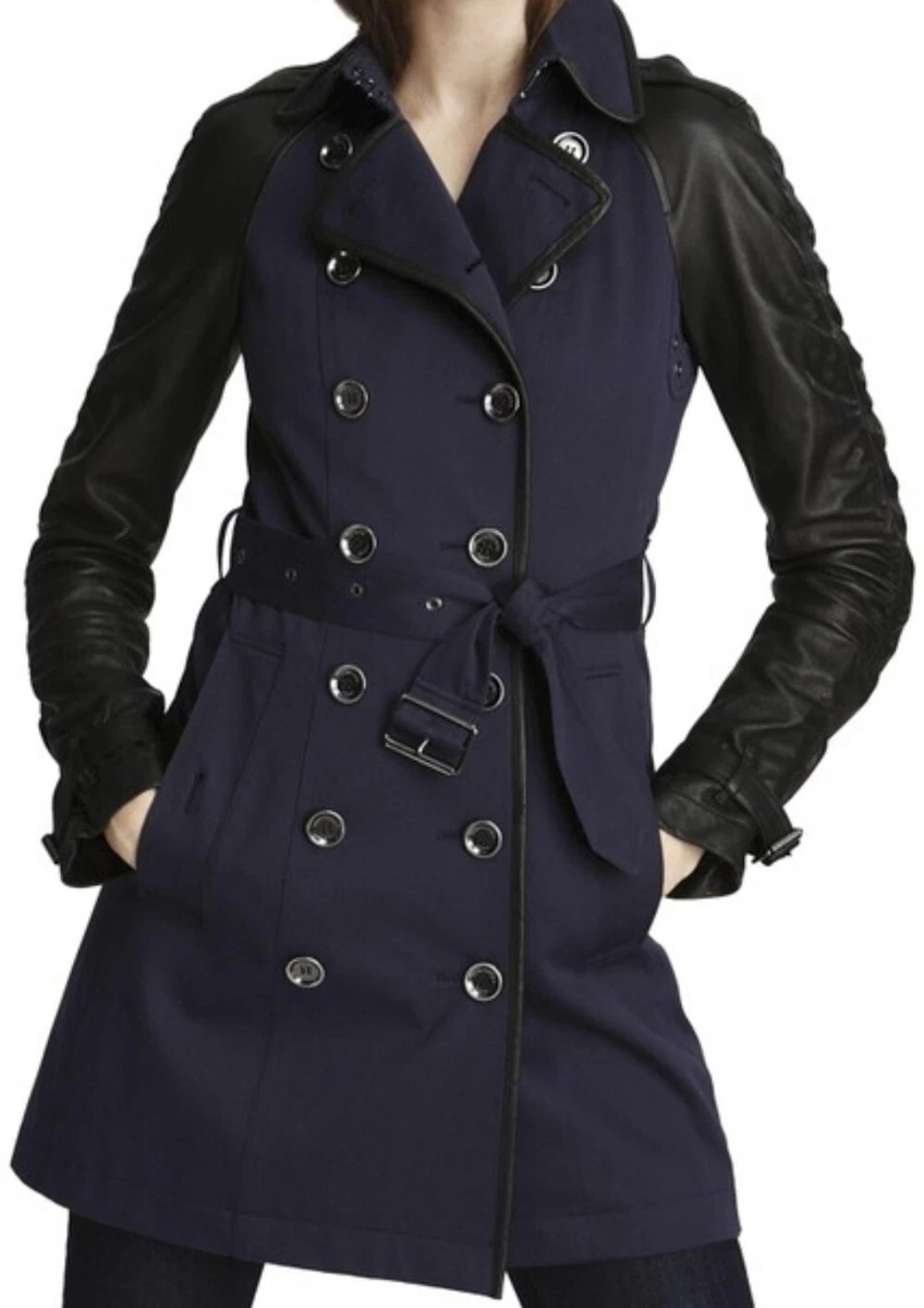 Burberry trench leather hot sale sleeves