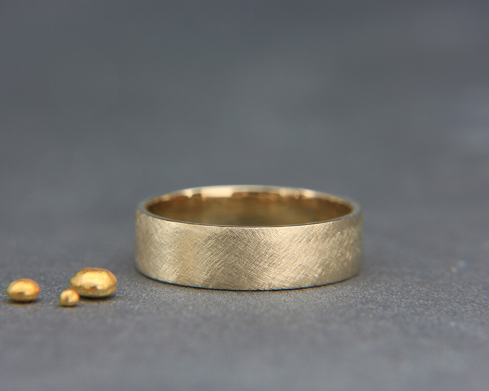 14K Gold Rough Brushed Rustic Men Wedding Band 3mm 4mm 5mm 6mm