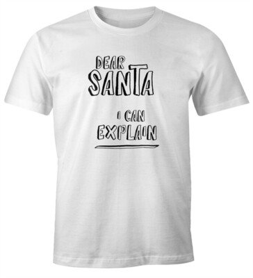 Herren T-Shirt Dear Santa I can explain Fun-Shirt Weihnachten Spruch lustig