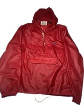 Vintage 80's Izod Lacoste Alligator Red Windbreaker Jacket 1/2 Zip Men's Medium