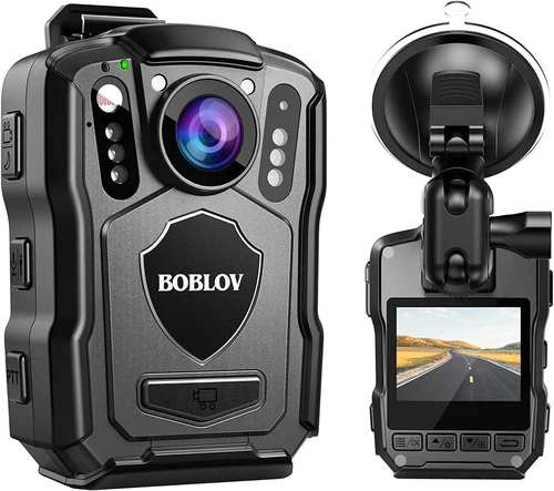 BOBLOV 2k Body Mounted Camera with Audio GPS Video Police Camcorder 128GB Guard - Picture 2 of 9