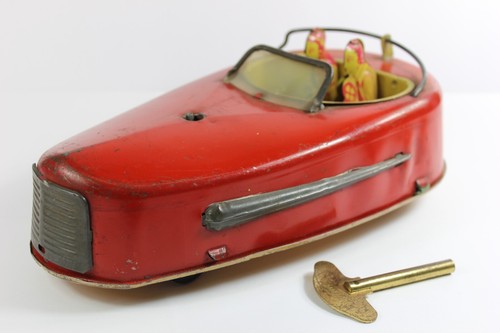 COCHE PARACHOQUES DODGEM DE HOJALATA CUERDA 1930 Buffalo Toy Works con llave * PRECIO REDUCIDO * - Imagen 6 de 9