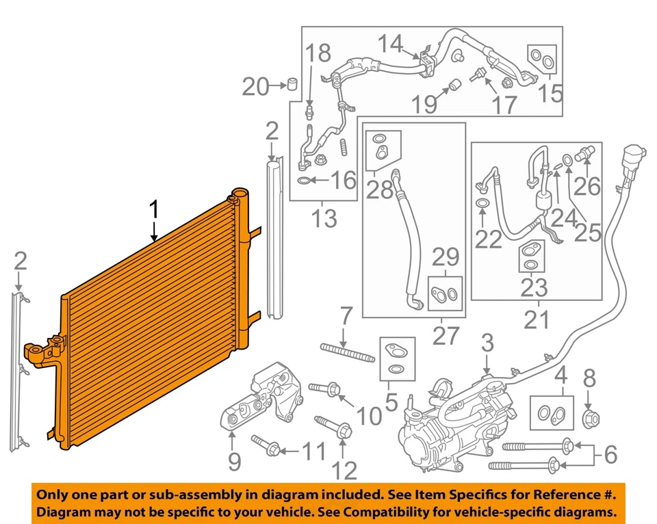 Condensador de aire acondicionado usado se adapta a: Ford C-max 2015 grado C Foto 3 de 4