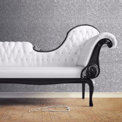 MUSTER Muriva Couture Glitzer Silber Tapete Glitzereffekt glänzend Schimmer 