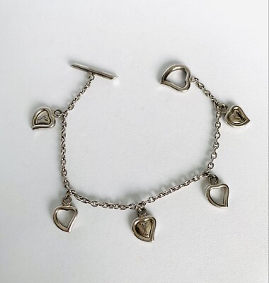 Bracelet breloques en argent YVES SAINT LAURENT Vintage 1990s