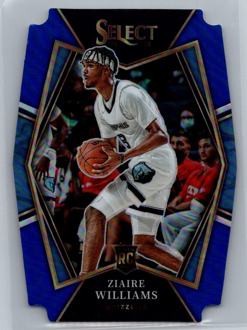 2021-22 Panini Select #181 Ziaire Williams Blue Prizms Die Cut Rookie #/249