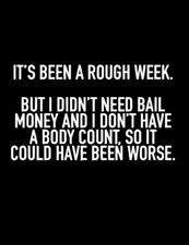 It's Been Rough Week Didn't Need Bail Money & I Don't Have A Body Count MAGNET