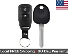 1x New Replacement Transponder Key Fob Remote For 2007-2012 Hyundai Santa Fe