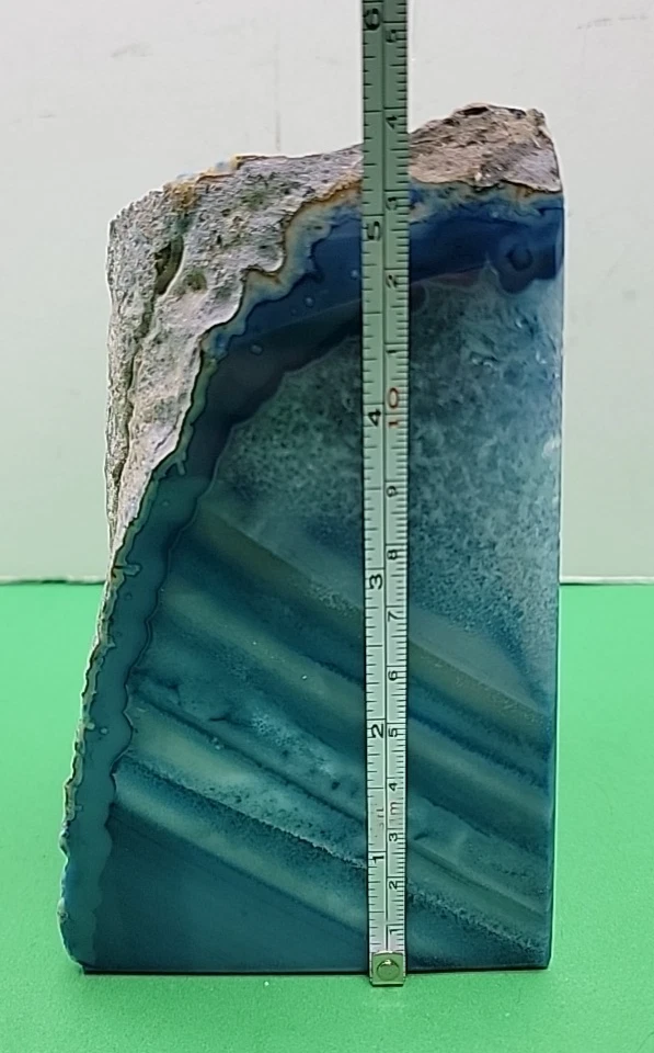 1 Blue Agate Bookend 5.5" Tall - Made In Brazil - Image 3 of 4