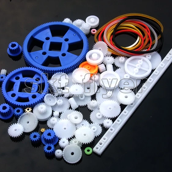 80pcs Plastic Gear Rack Pulley Belt Airplane Car Model Motor Robotic RC Shaft HM - Image 2 of 3