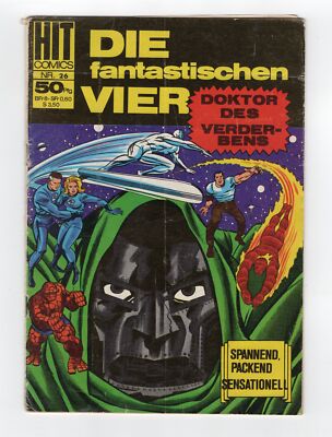 1966 MARVEL FANTASTIC FOUR #57 APP OF DR DOOM & SILVER SURFER KEY RARE GERMAN