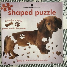 Paper House Production 500-Piece Jigsaw Shaped Puzzle 28W” X 17’ Dog Dauchsund
