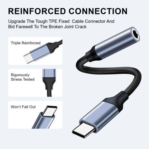 For Samsung Galaxy S24 S24+ Type USB C to 3.5mm Aux Jack Earphone Dongle Adapter - Picture 5 of 36