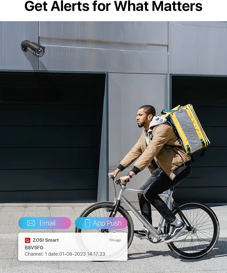 ZOSI 8CH 2MP Überwachungskamera Set Außen H265+ 5MP Lite DVR 1TB IR Nachtsicht - Bild 4 von 4