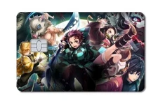 Anime Demon Slayer Credit Card Smart Sticker Skin Precut Small Chip Debit Bank