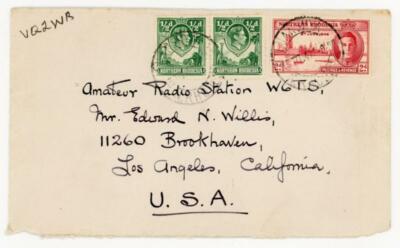 Northern Rhodesia SG#25(pair)#47-LUANSHYA-15/III/47-TO USA-OPEN A
