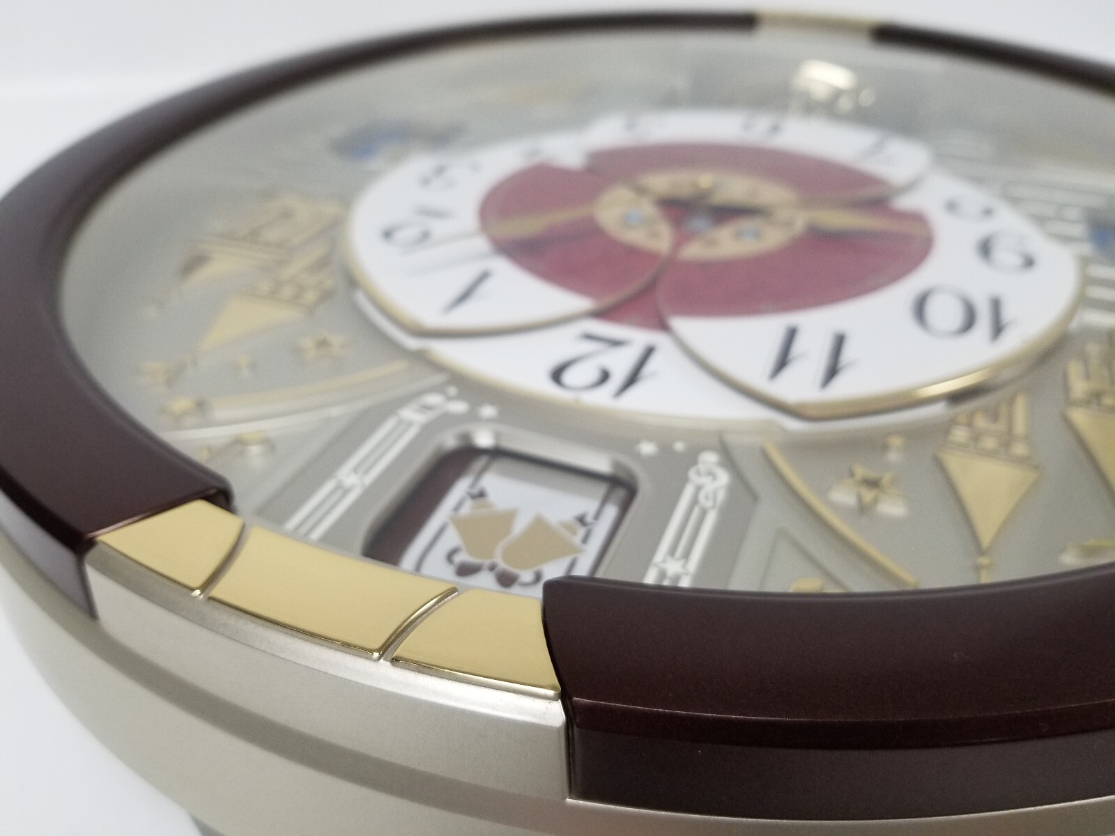 Seiko QXM565BRH Melodies In Motion Clock with Swarovski Crystals