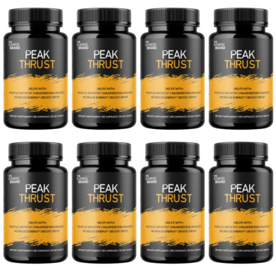 Peak Thrust - Male Enhancement Supplement, Virility Support - 8 Bottles