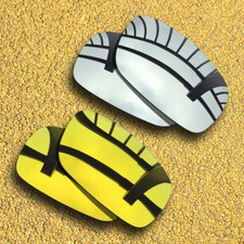 US 2 Pairs Lenses Replacement for-Oakley Crankshaft Polarized-Silver 24K Golden