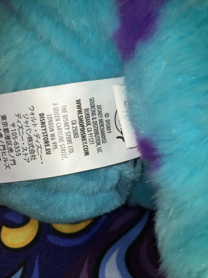 Muito bom estado-16” Sully Monsters Inc Disney Plush Pixar Sulley Stuffed Monster - Imagem 3 de 3