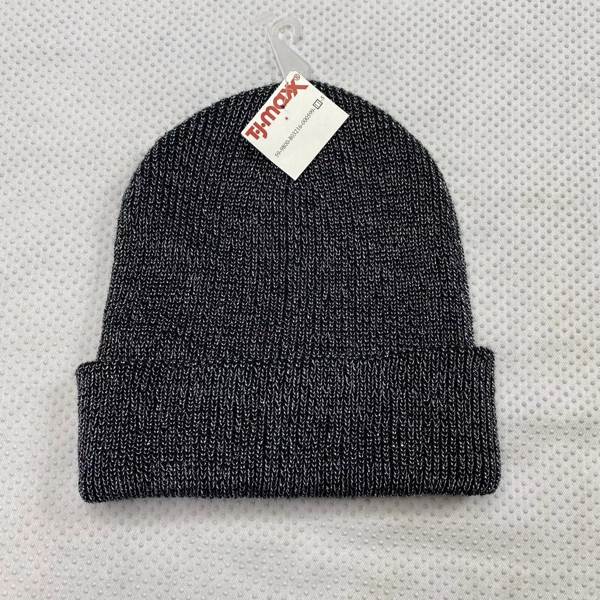 American Eagle Unisex Beanie One Size Black Silver Tight Knit