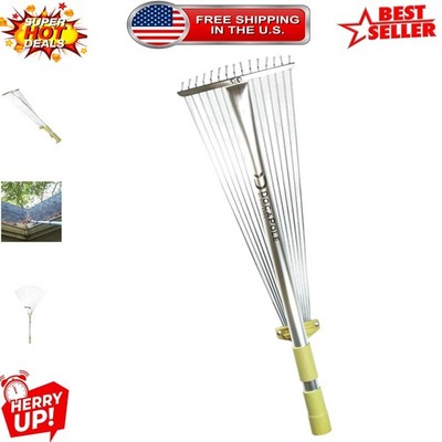 DOCA Dual-Use Roof Rake with Expandable Head 7.5'' to 20'' - Easy Yard Maintenance
