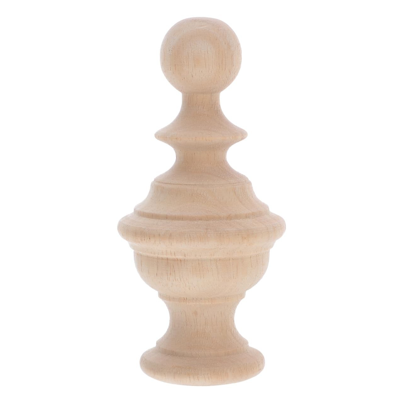 Wood Bed Post Finials, Carved Wooden Post Finials, Indoor Stair Decor for DIY...
