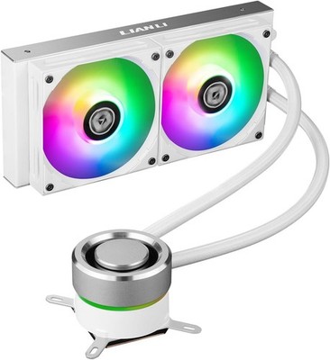 Lian Li Galahad CPU Kühler AIO 240 Weiß Dual 120 mm RGB-Lüfter Wasserkühlung