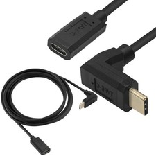 Right Angled Type C Cable Male to Female Fast Charging Cord 10Gbps Data Transfer