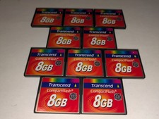 Lot of 10 Transcend 8GB 133x - CompactFlash Memory Card