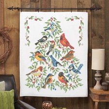 Herrschners® Birds of a Feather Lap Quilt Top Stamped Cross-Stitch Kit