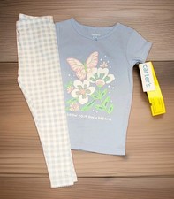 Carters Easter Spring Pajama Set Butterfly  Flowers Print Toddler 2T NWT's