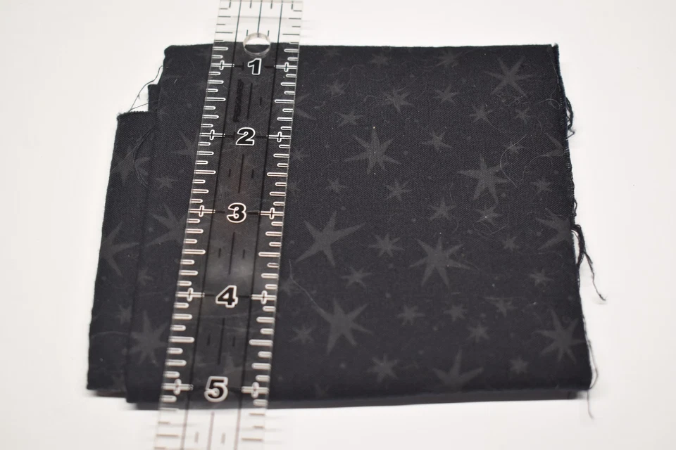 FAT QUARTER  BLACK  stars tonal 17-3/4" x 20-3/4" cotton fabric - Image 2 of 2
