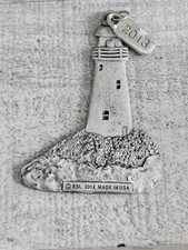 Vtg Pewter Lighthouse Metal Christmas Tree Ornament ESL Made In USA 235b