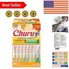 20 Pack of Churu Lickable Cat Treats - Chicken Pur e with Vitamin E  Taurine