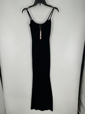 SKIMS Soft Lounge Long Slip Dress Womens XS Onyx Ribbed Sleeveless  Adjustable | eBay