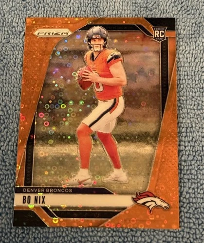 2024 Panini Prizm Bo Nix #309 Orange Disco Prizm Rookie Broncos