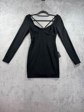 Black Long Sleeve Bodycon Mini Dress XS